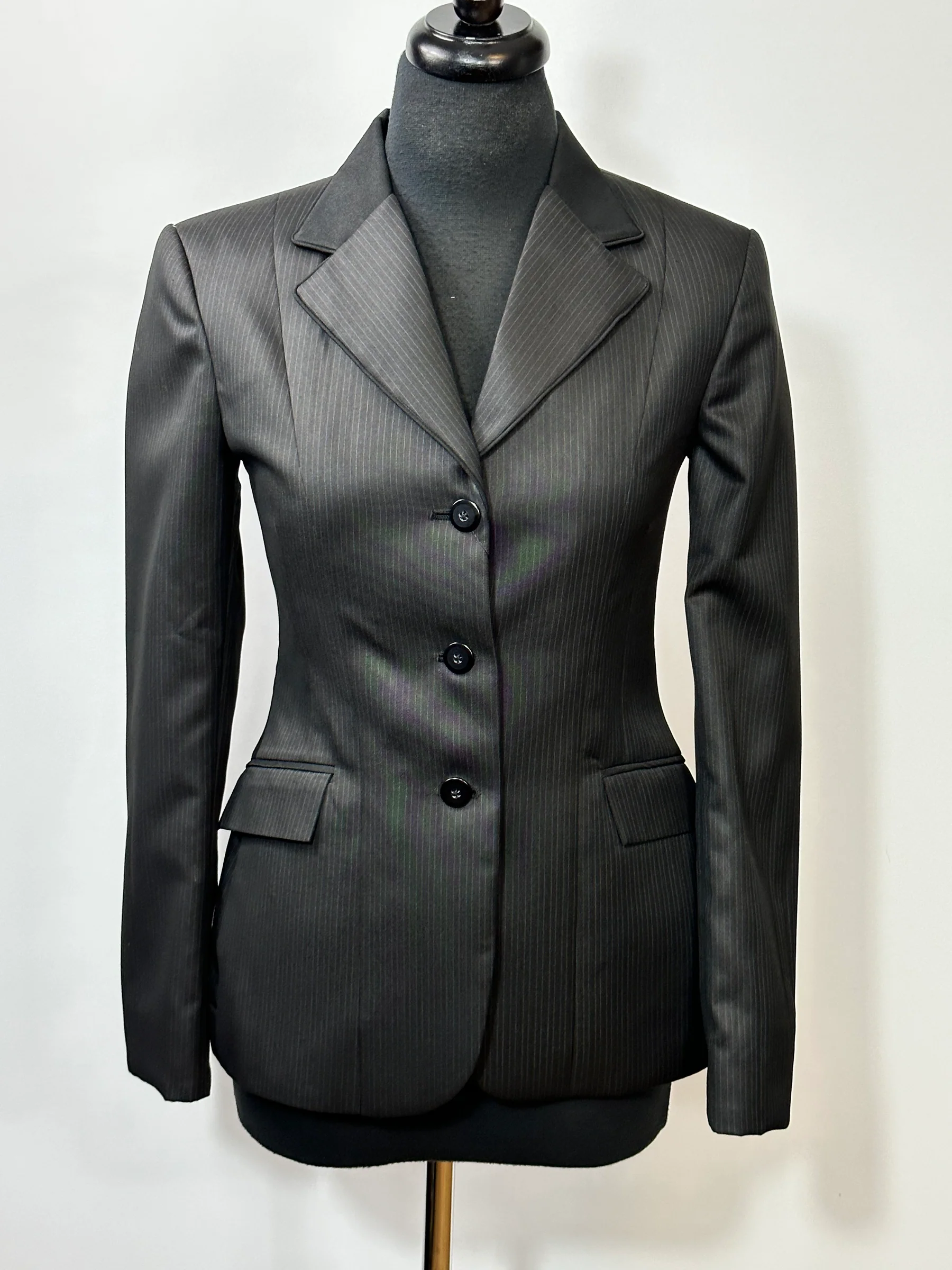 English Show Coat Black Tone Fabric Code R001 (Size 10)