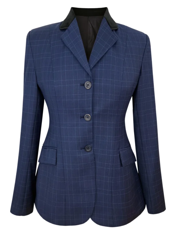 Admiral Blue Plaid - Black Velvet and Pipe (Size 14)