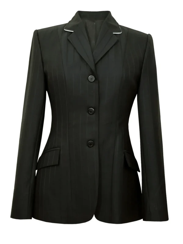 Black Wide Stripe - White Piped (Size 12)